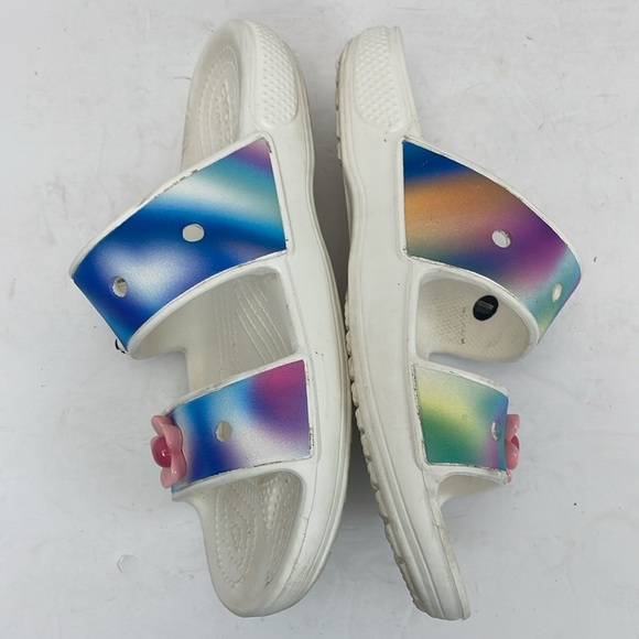 Classic Crocs women’s size 8 Solarized Sandal white tie dye slides - Picture 5 of 9